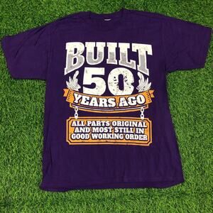 Purple ‘Built 50 Years Ago’ Graphic Quote Tee